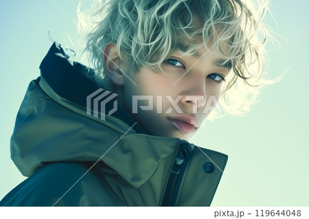 ヘアカラーしたイケメン男性イメージ「AI生成画像」 119644048
