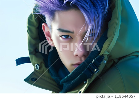 ヘアカラーしたイケメン男性イメージ「AI生成画像」 119644057