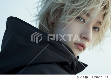 ヘアカラーしたイケメン男性イメージ「AI生成画像」 119644061