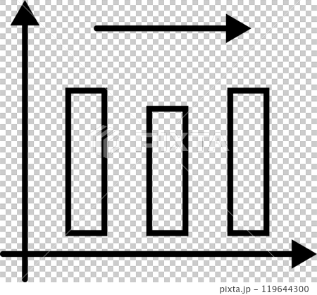 上昇も下降もしないフラットなグラフ 119644300