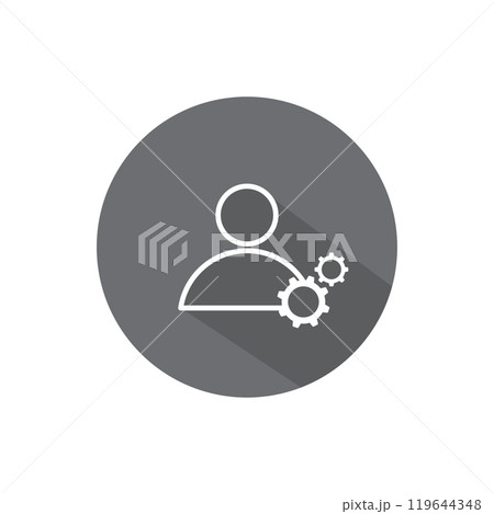 Person with two gears 119644348