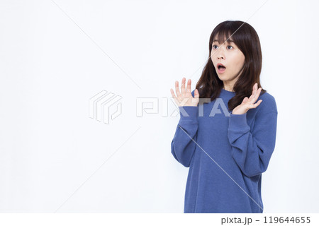 びっくりおどろく女性 119644655