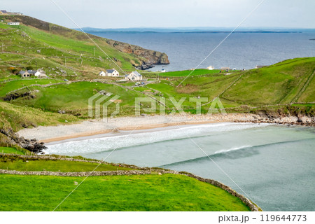 Muckross Head beach seen from the viewpoint , County Donegal, Ireland. Muckross Head beach seen from the viewpoint , County Donegal, Ireland. 119644773