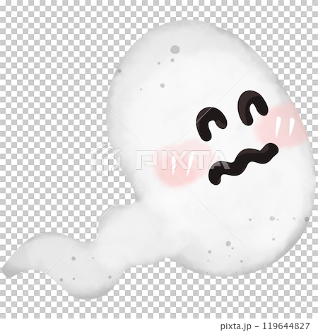 Watercolor painting of a little ghost on Halloween for use as an illustration6 119644827