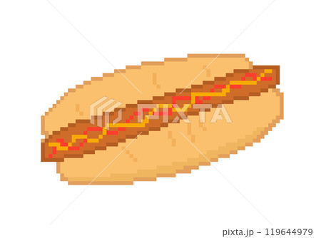 ホットドッグ_ドット絵 119644979