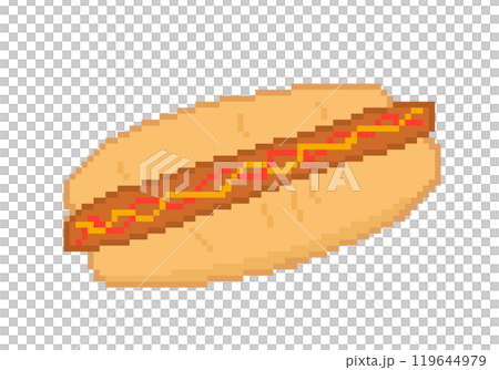ホットドッグ_ドット絵 119644979