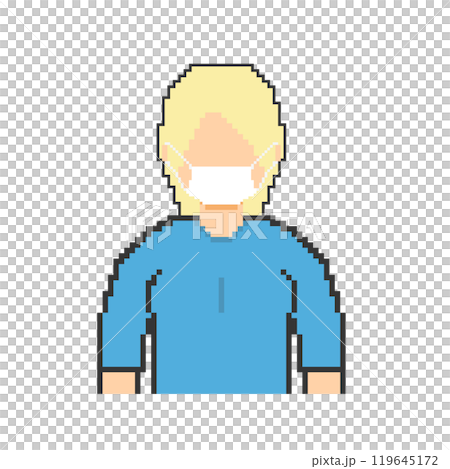 帶有mask_dot圖片的金髮女郎(藍色衣服) 帶有mask_dot圖片的金髮女郎(藍色衣服) 119645172