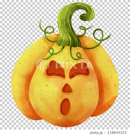 Watercolor painting of a Halloween pumpkin ghost for illustration purposes Watercolor painting of a Halloween pumpkin ghost for illustration purposes 119645253