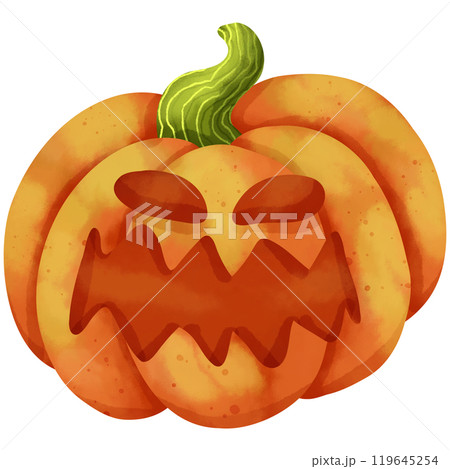 Watercolor painting of a Halloween pumpkin ghost for illustration purposes 2 Watercolor painting of a Halloween pumpkin ghost for illustration purposes 2 119645254