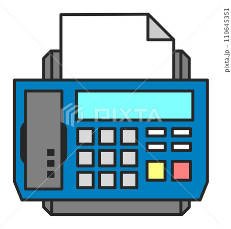 文章を送信したりファックスを送付する電話機のイラスト 119645351