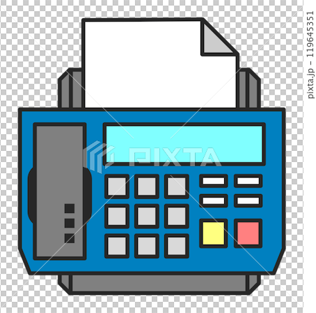 Illustration of a telephone that sends text and faxes 119645351