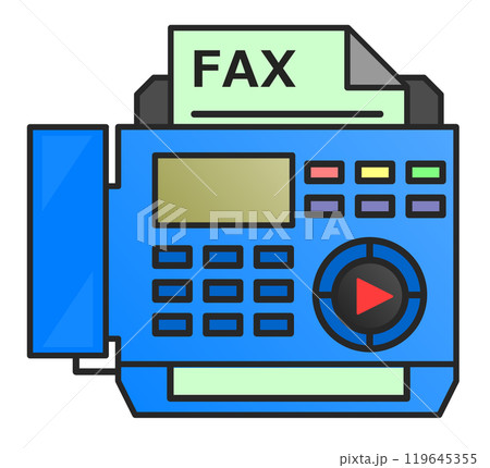 文章を送信したりファックスを送付する電話機のイラスト 文章を送信したりファックスを送付する電話機のイラスト 119645355