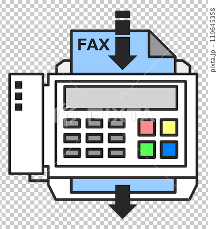 Illustration of a telephone that sends text and faxes 119645358