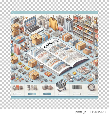 Online mail order ordering, wide selection of products, image, Generative AI 119645655