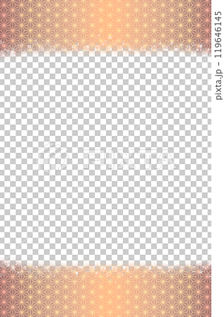 Asanoha frame top and bottom (orange gold) Asanoha frame top and bottom (orange gold) 119646145