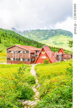 黒部五郎小屋 北アルプスの黒部五郎岳の登山 黒部五郎小屋 北アルプスの黒部五郎岳の登山 119646860