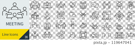 Meeting icon set Meeting icon set 119647041