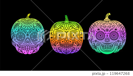 Set of Halloween pumpkins  119647268