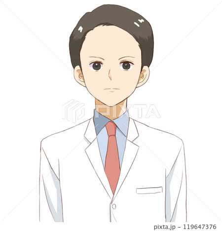 怒る白衣の男性. 119647376
