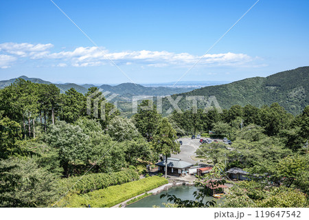 浜松市の山奥の山から見た夏の風景(静岡県) 119647542