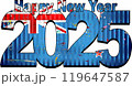 Happy New Year 2025 with New Zealand flag inside 119647587
