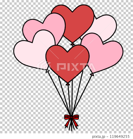 簡單又可愛的許多心型紅氣球 簡單又可愛的許多心型紅氣球 119649255