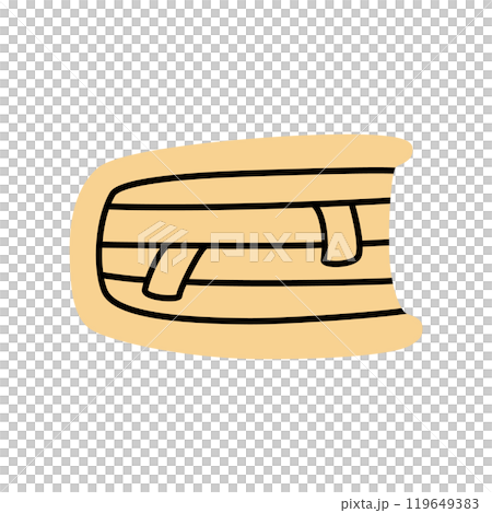 Doodle book icon with bookmark hand drawn in minimalistic style 119649383