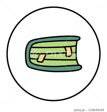 Doodle book or notebook icon with bookmark, handdrawn with thin line 119649385