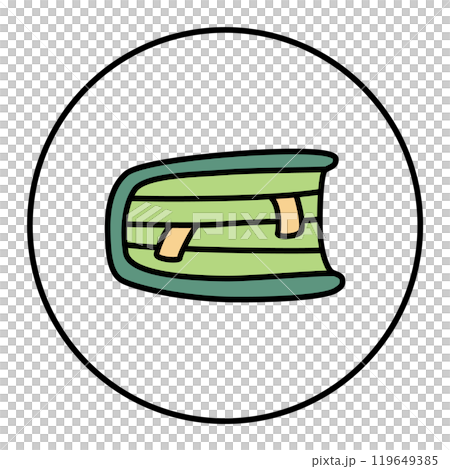 Doodle book or notebook icon with bookmark, handdrawn with thin line 119649385