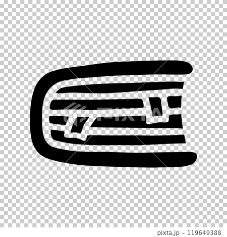 Doodle book icon with bookmarks handdrawn with pen Doodle book icon with bookmarks handdrawn with pen 119649388