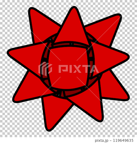 A simple and cute flower made from red ribbon A simple and cute flower made from red ribbon 119649635