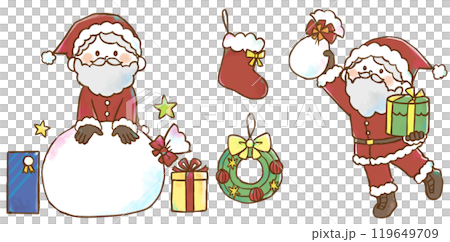 Santa Claus and decoration material Santa Claus and decoration material 119649709