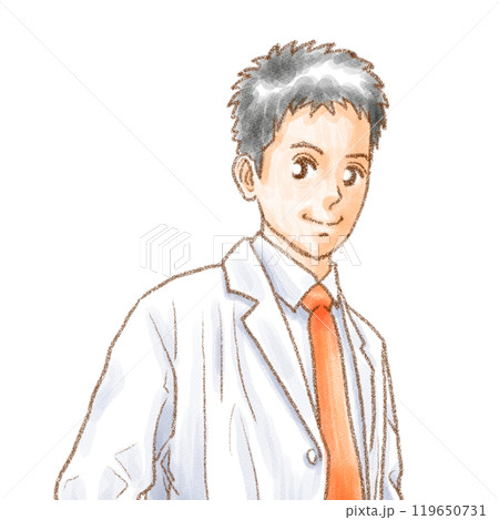 ネクタイをした優しい印象のイケメン医師 119650731
