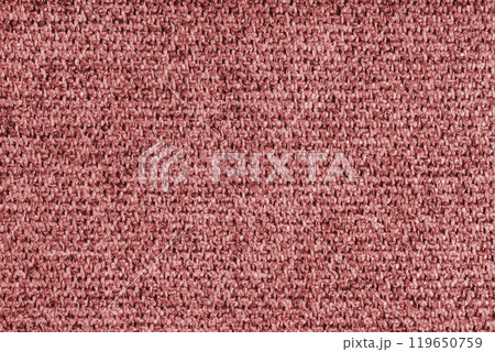 Coarse weave texture upholstery red jacquard fabric, textile background, cloth structure Coarse weave texture upholstery red jacquard fabric, textile background, cloth structure 119650759