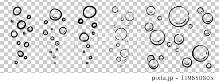 Hand-drawn illustration of carbonated drinks. Tiny bubbles rising from the bottom to the surface. The fizz of sparkling wine. 119650805