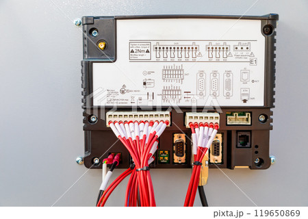 Programmable logic controller with wiring and connectors for industrial automation 119650869