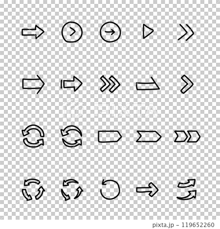 簡單的手繪箭頭圖示集 119652260