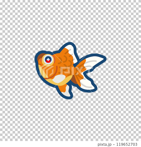 かわいい金魚（赤出目金）のイラスト 119652703