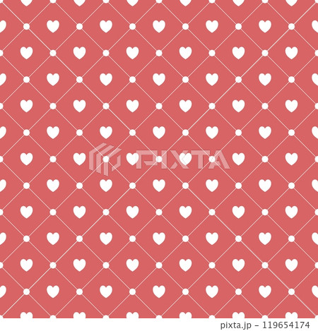 Seamless pattern with hearts, romantic tileable background 119654174