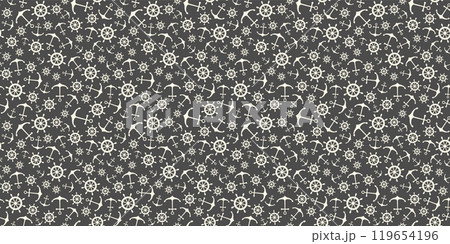 Nautical seamless pattern with ship wheels and anchors Nautical seamless pattern with ship wheels and anchors 119654196