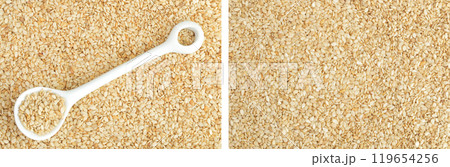 Sesame seeds as a background. Top view. Flat lay Sesame seeds as a background. Top view. Flat lay 119654256