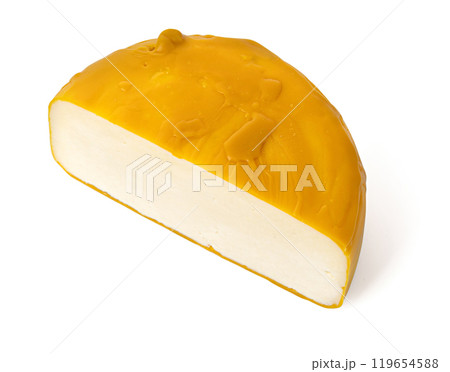 Cheese wheel Half isolated Cheese wheel Half isolated 119654588