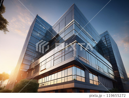 青空と近代的な会社のイメージ 青空と近代的な会社のイメージ 119655272
