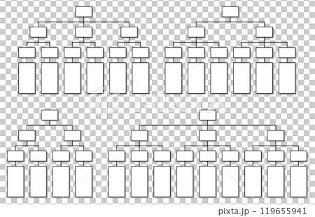 Vector illustration set of various forms of organizational charts, organizational structures, business hierarchy Vector illustration set of various forms of organizational charts, organizational structures, business hierarchy 119655941