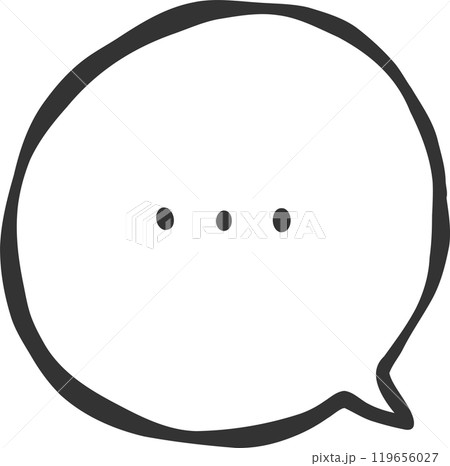 無言リアクション付きモノクロ線画吹き出しアイコン 119656027