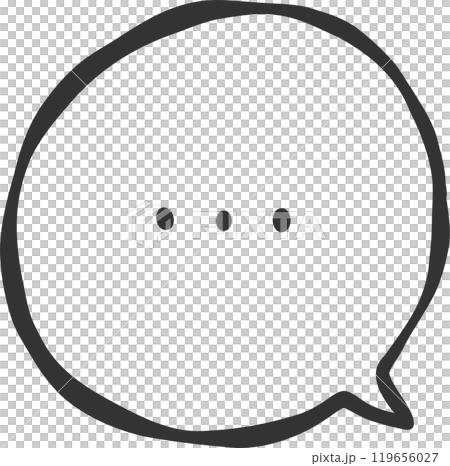 無言リアクション付きモノクロ線画吹き出しアイコン 119656027