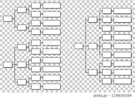 Vector illustration set of various forms of organizational charts, organizational structures, business hierarchy 119656384