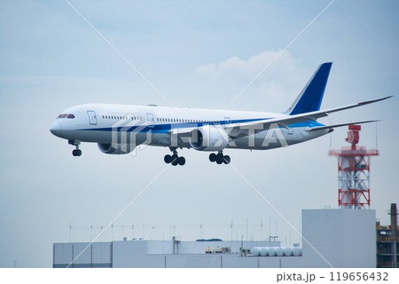 ソラムナード羽田緑地展望テラスから撮影した飛行機 119656432