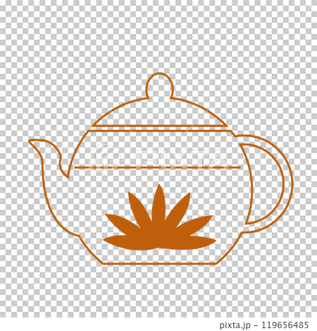 花茶壺的簡單線條畫圖示說明 119656485