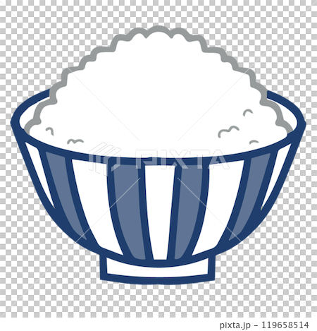 シンプルな白いご飯のイラスト 119658514